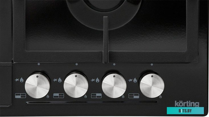 HG 665 CTN Встраиваемая варочная панель/ Газ,  Crystal, 60x51 см, газовая, независимая, электроподжиг, газ-контроль, чугунные решетки, в комплекте - п