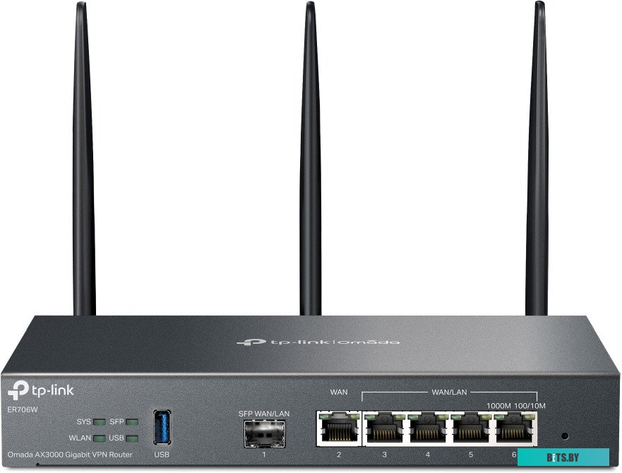 ER706W Межсетевой экран TP-Link Omada ER706W AX3000 10/100/1000BASE-TX/SFP черный