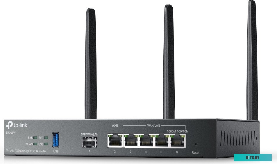 ER706W Межсетевой экран TP-Link Omada ER706W AX3000 10/100/1000BASE-TX/SFP черный