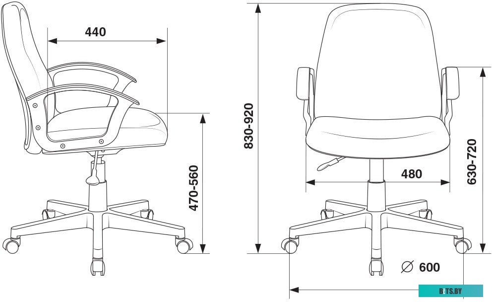 Офисное кресло (Стул) Бюрократ CH-808-LOW/#B (черный)