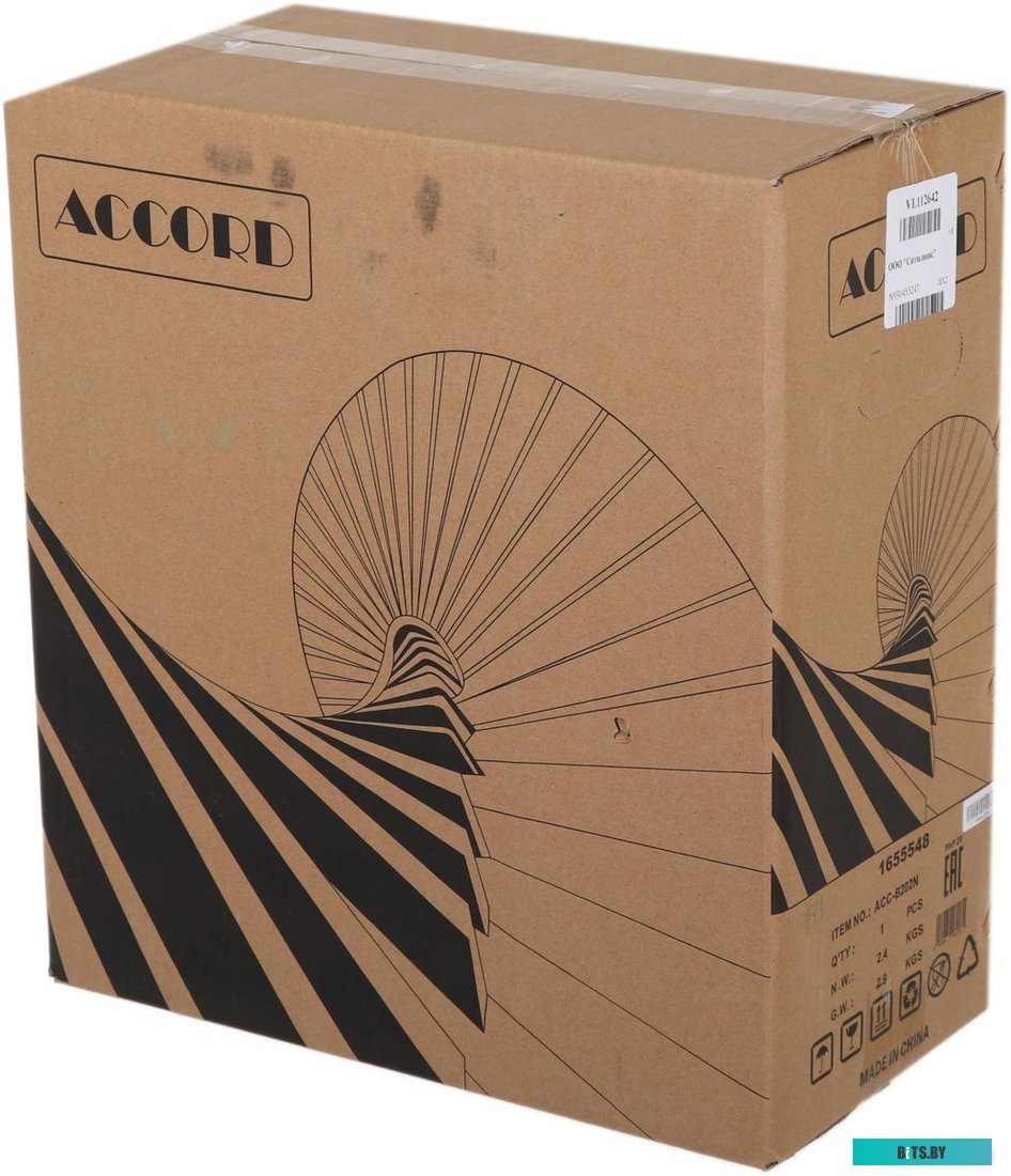 ACC-B202N Корпус Accord ACC-B202N черный без БП mATX 2xUSB2.0 2xUSB3.0 audio