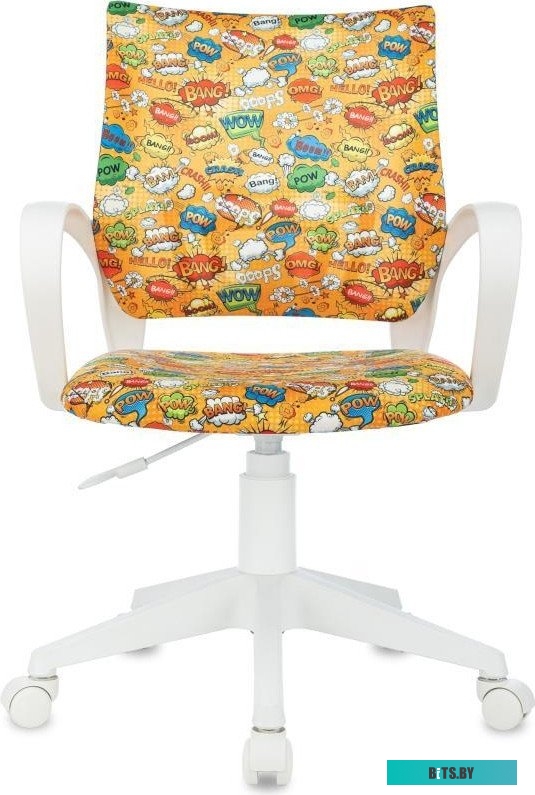 BUROKIDS 1 W-STICKBG Кресло детское Бюрократ BUROKIDS 1 W песочный Sticks 02 крестов. пластик пластик белый