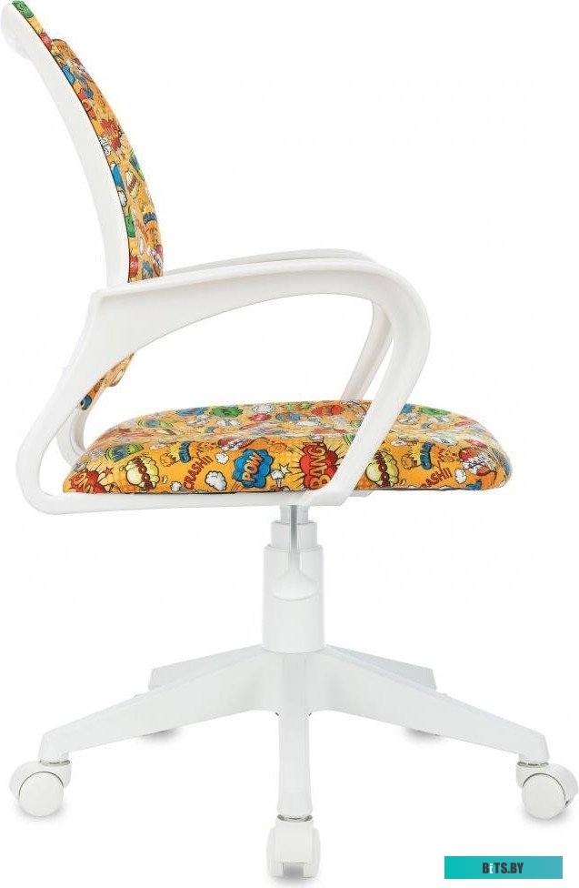 BUROKIDS 1 W-STICKBG Кресло детское Бюрократ BUROKIDS 1 W песочный Sticks 02 крестов. пластик пластик белый