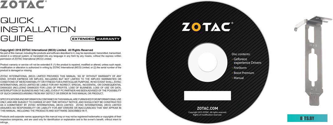 Видеокарта Zotac GeForce GT 1030 2GB GDDR5 <ZT-P10300A-10L>