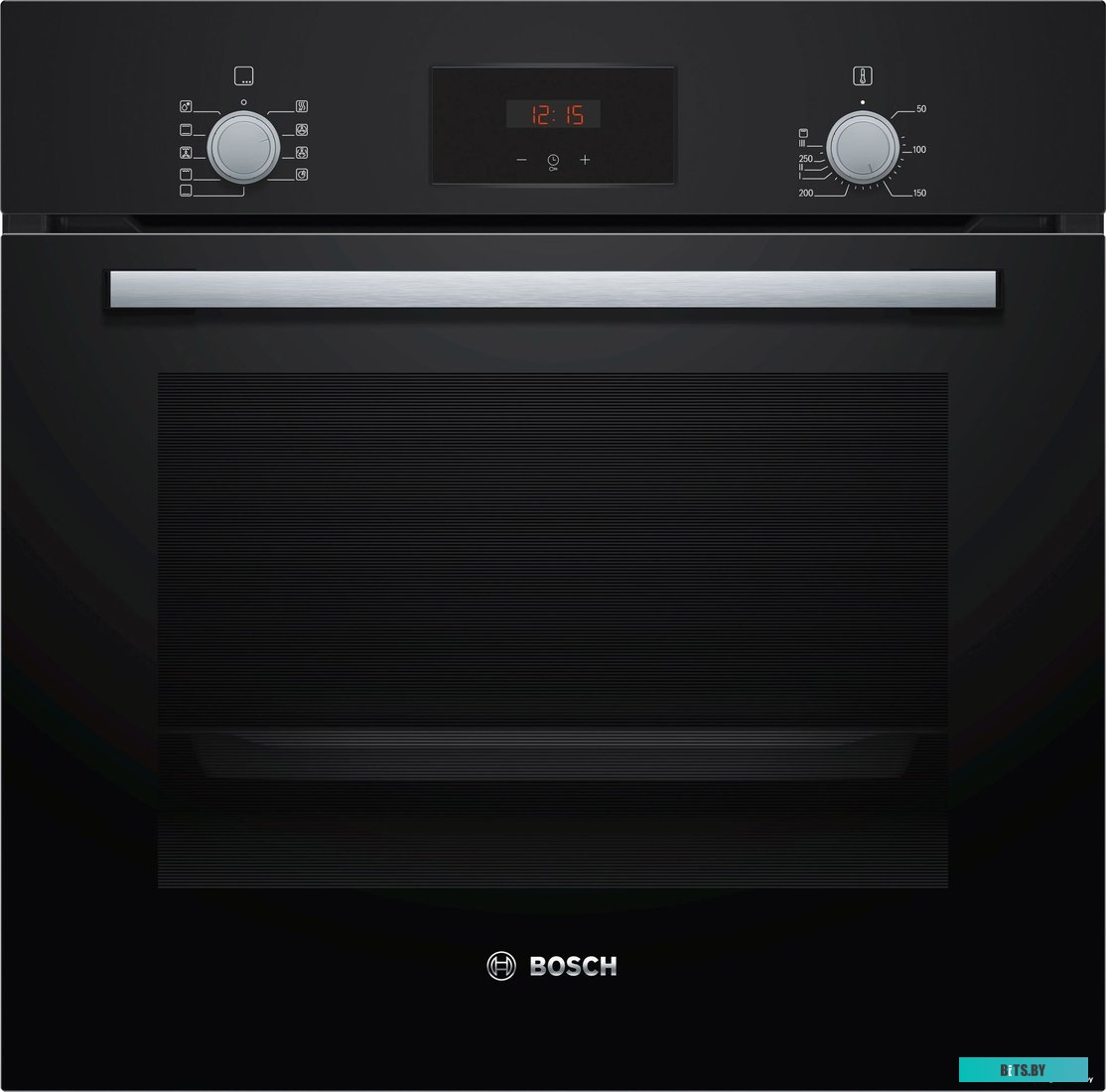 HBF114EB0R Serie 2, духовой шкаф, черный, класс энергоэффективности А, 8 режимов, 3-х слойное остекление, LED-дисплей, утапливаемые переключатели, гал