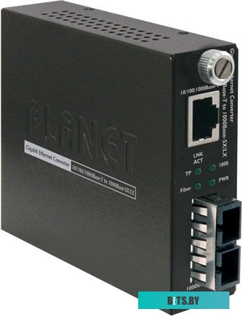 Медиаконвертер "PLANET" [GT-802S] одномод 1000Base-T to 1000Base-LX