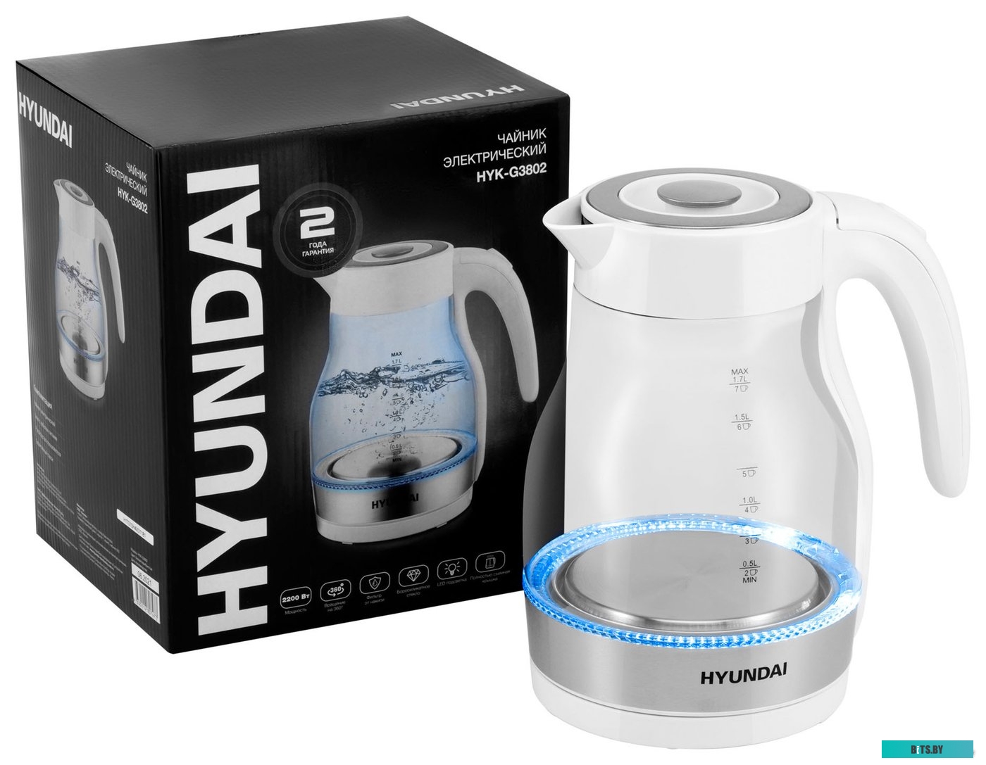 Электрочайник Hyundai HYK-G3802