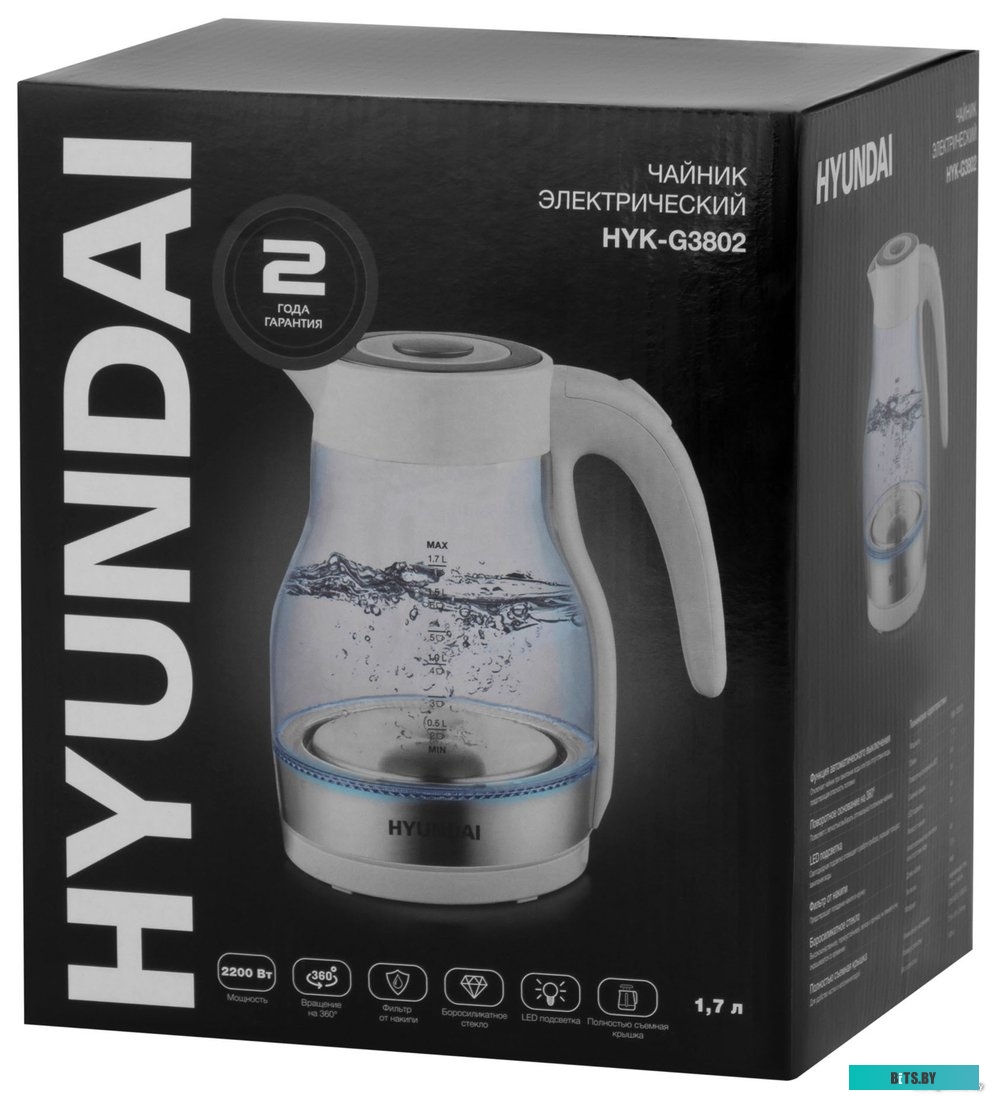 Электрочайник Hyundai HYK-G3802