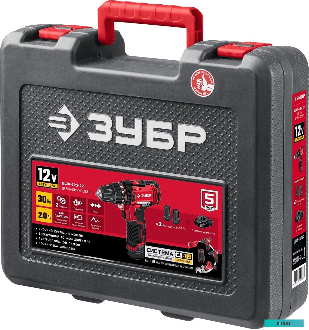 Дрель-шуруповерт Зубр Мастер ДШЛ-125-22 (с 2-мя АКБ, кейс)