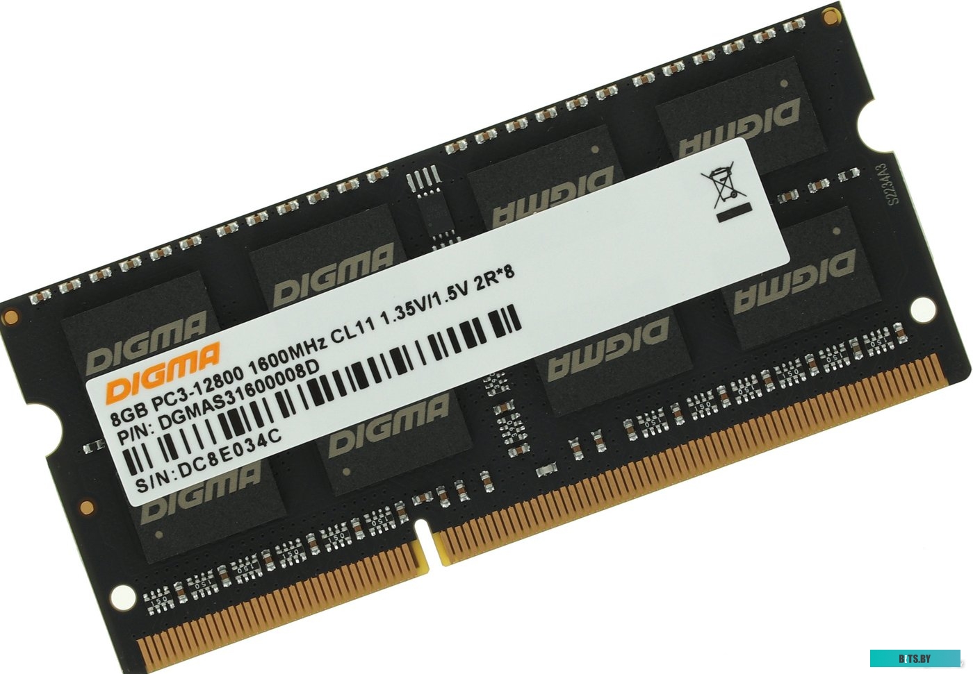 Оперативная память Digma 8ГБ DDR3 SODIMM 1600 МГц DGMAS31600008D