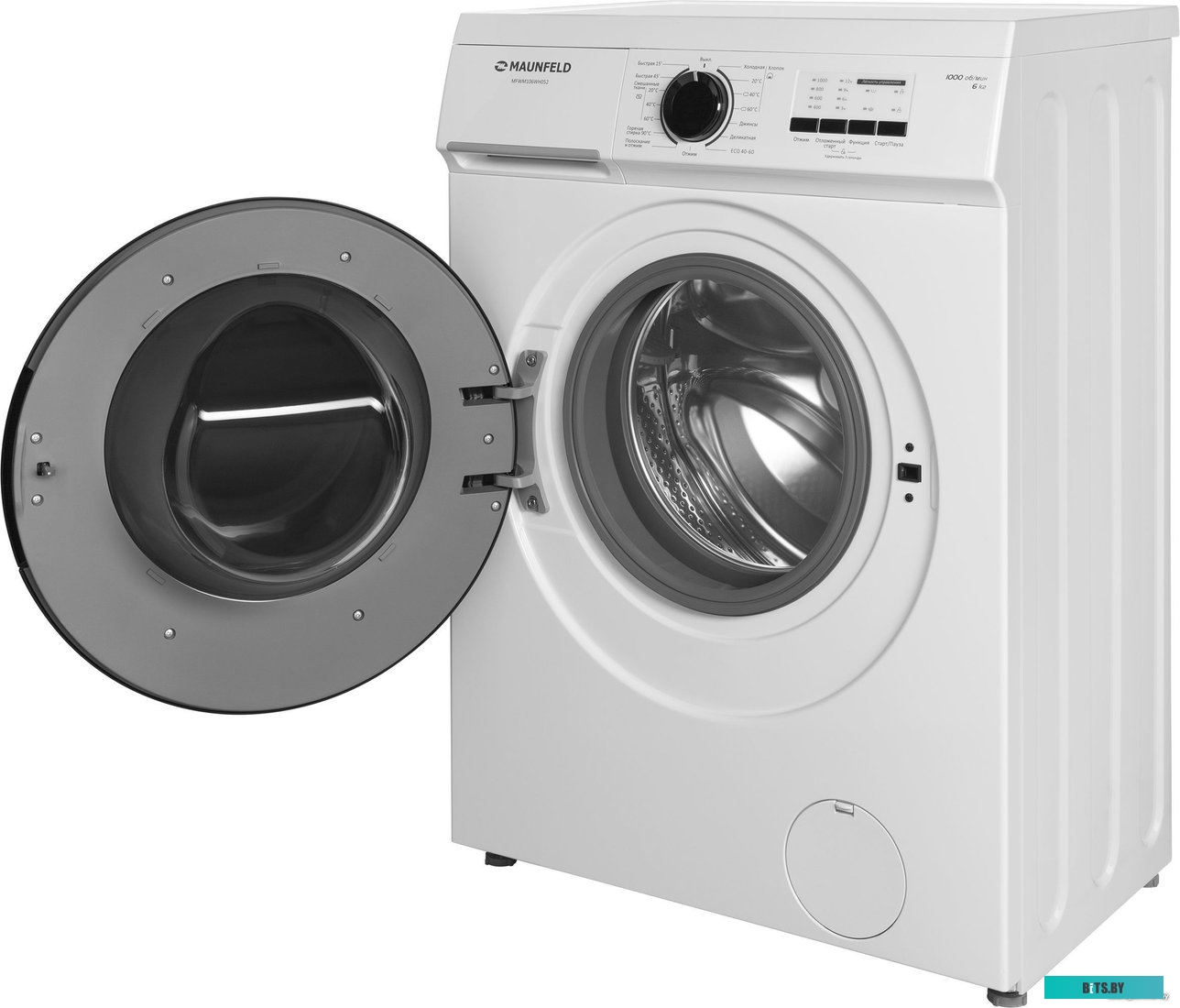 КА-00019777 Стиральная машина MAUNFELD MFWM106WH052, с фронтальной загрузкой, 6кг, 1000об/мин
