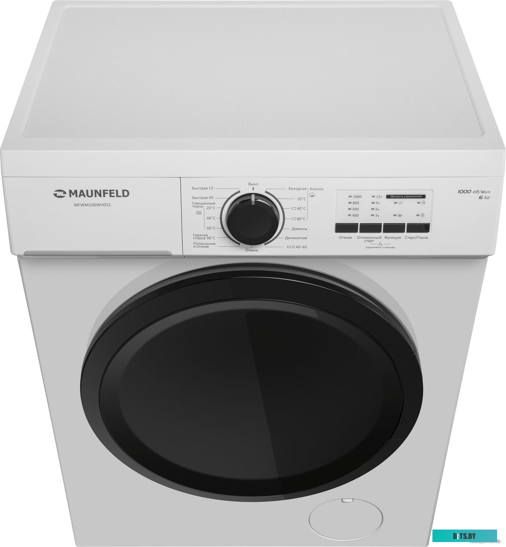 КА-00019777 Стиральная машина MAUNFELD MFWM106WH052, с фронтальной загрузкой, 6кг, 1000об/мин