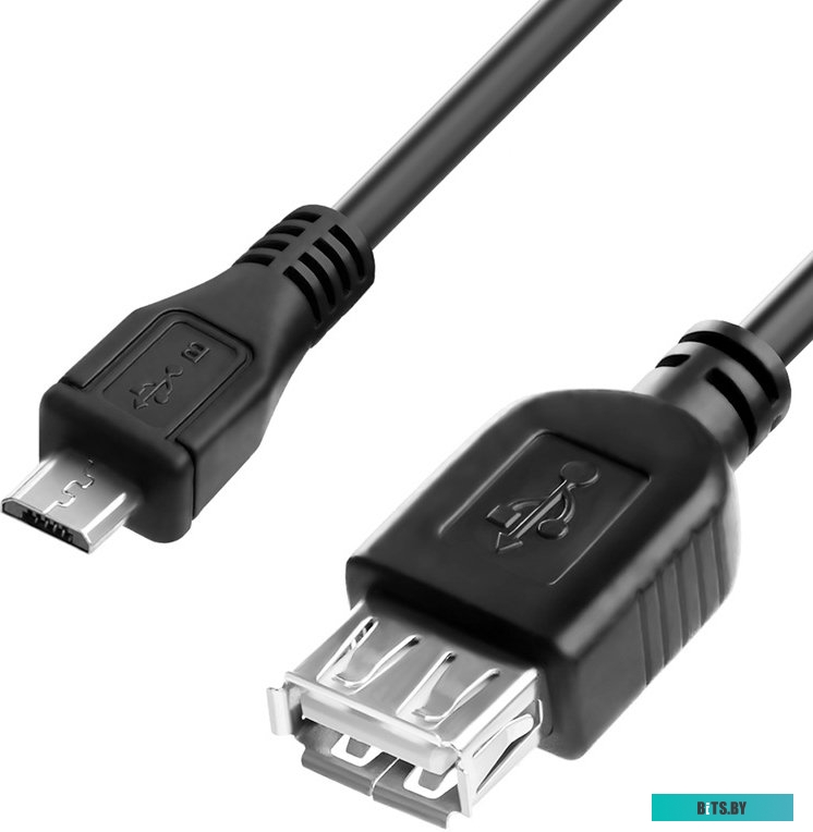 GCR-MB4AF-BB2S-1.5m GCR Адаптер переходник OTG 1.5m USB, microB 5pin/AF, черный, 28/28 AWG, морозостойкий, GCR-MB4AF-BB2S-1.5m