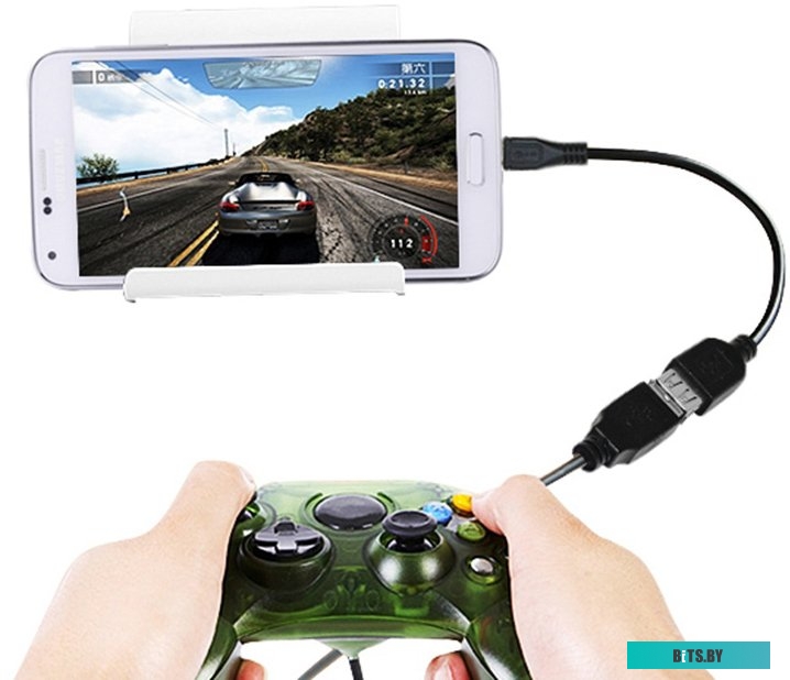 GCR-MB4AF-BB2S-1.5m GCR Адаптер переходник OTG 1.5m USB, microB 5pin/AF, черный, 28/28 AWG, морозостойкий, GCR-MB4AF-BB2S-1.5m