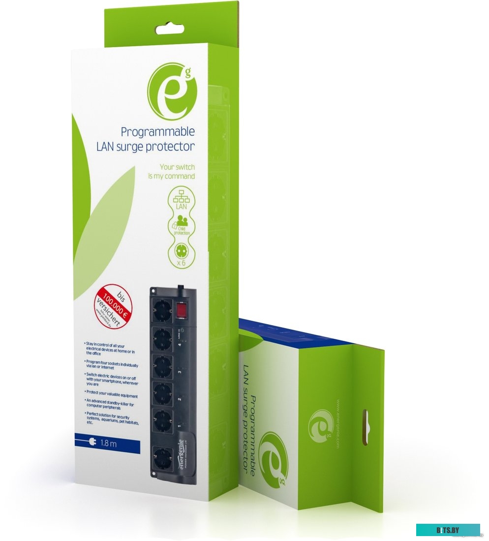 Сетевой фильтр (удлинитель) EnerGenie EG-PMS2-LAN