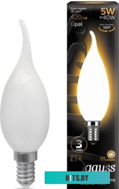 104201105 Лампа филам. Gauss Filament 5Вт цок.:E14 свеча 220B 2700K св.свеч.бел.теп. (упак.:1шт) (104201105)