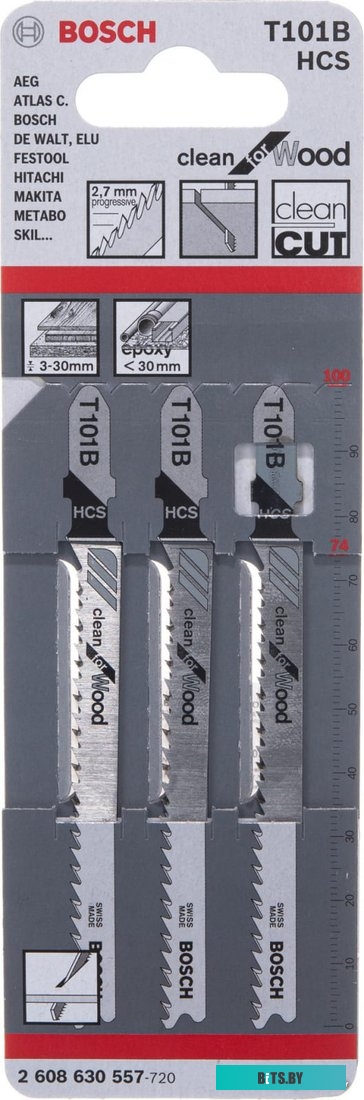 2608630030 Набор пилок по дереву Bosch T101 B 5пред. (лобзики)