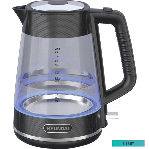 HYK-G3503 Чайник электрический Hyundai HYK-G3503 1.7л. 2200Вт черный/серебристый (корпус: стекло)