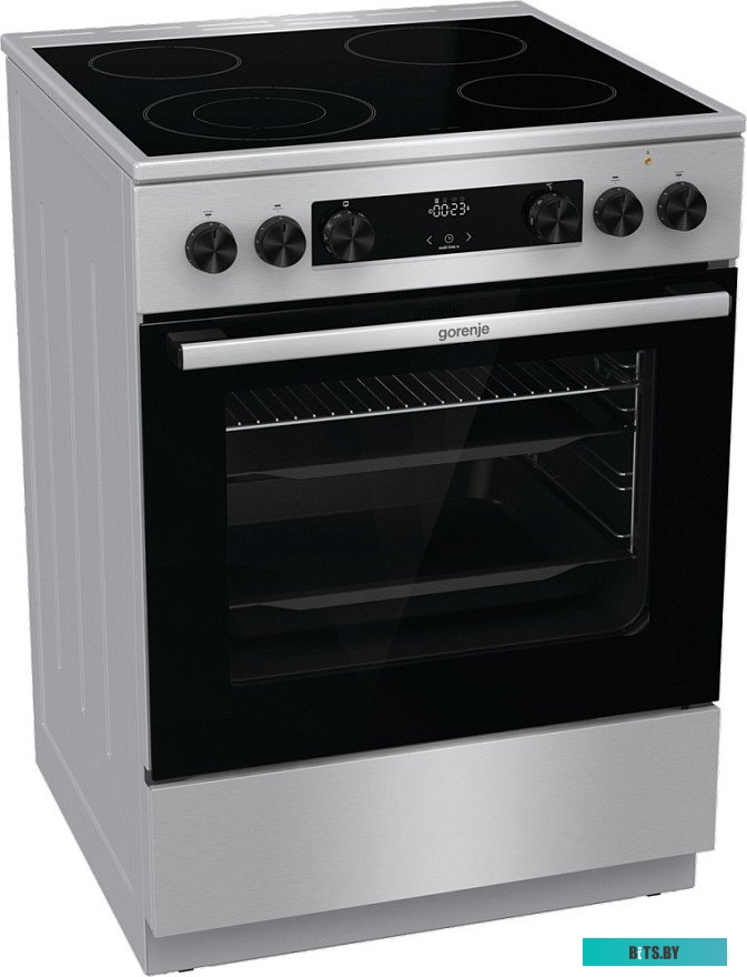 GECS6C70XC Электрическая плита Gorenje GECS6C70XC,  стеклокерамика,  без крышки,  нержавеющая сталь