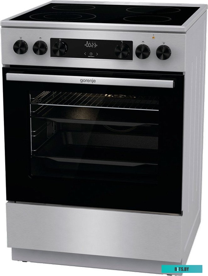 GECS6C70XC Электрическая плита Gorenje GECS6C70XC,  стеклокерамика,  без крышки,  нержавеющая сталь