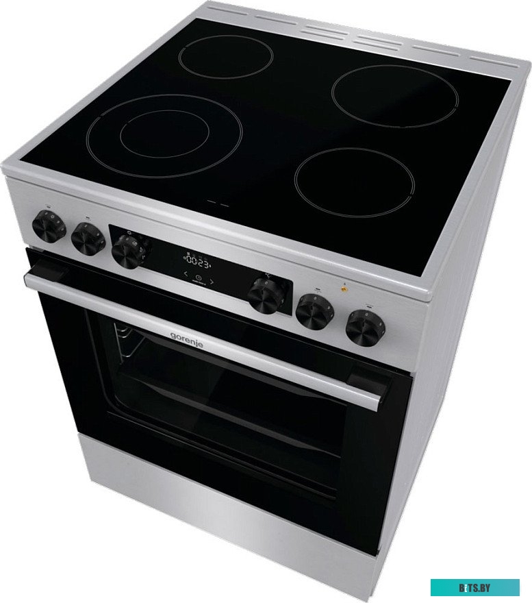 GECS6C70XC Электрическая плита Gorenje GECS6C70XC,  стеклокерамика,  без крышки,  нержавеющая сталь