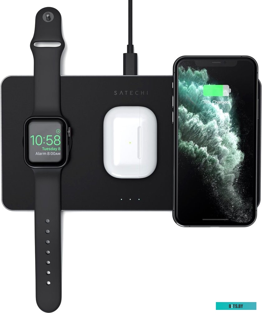 Беспроводное зарядное Satechi Trio Wireless Charging Pad <ST-X3TWCPM>