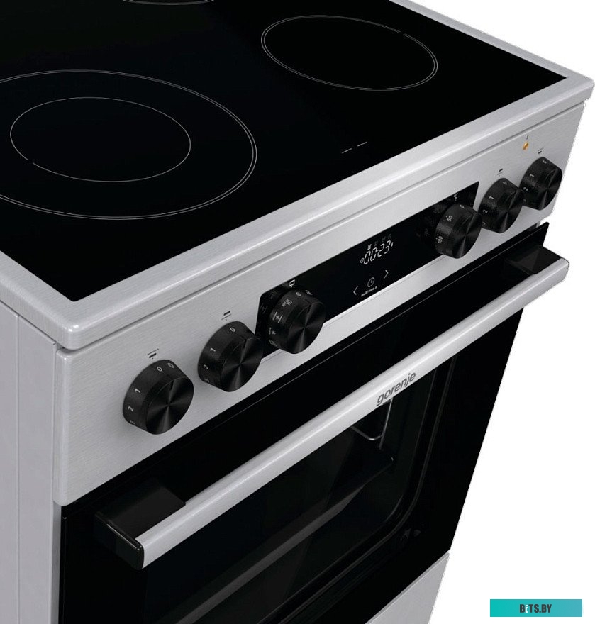 GECS6C70XC Электрическая плита Gorenje GECS6C70XC,  стеклокерамика,  без крышки,  нержавеющая сталь