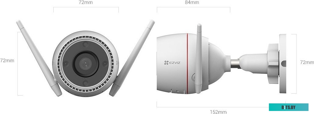 CS-H3C (1080P,2.8MM ) Камера видеонаблюдения IP Ezviz CS-H3C (1080P,2.8MM ) 2.8-2.8мм цв. корп.:белый