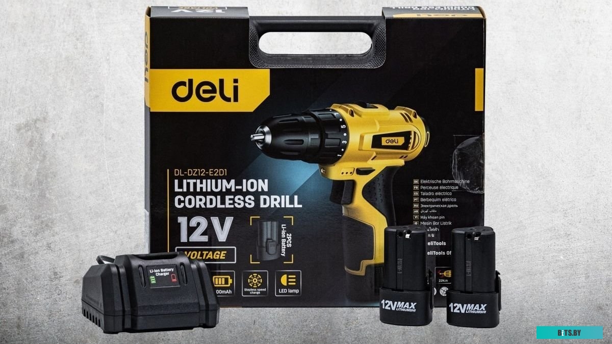 Deli DL-DZ12-E2D1 102880 (с 2-мя АКБ, кейс)