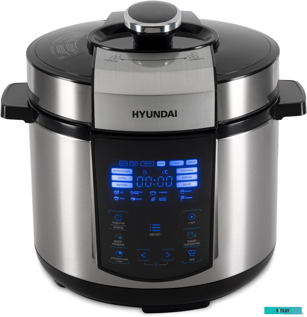 HYMC-1618 Мультиварка-скороварка Hyundai HYMC-1618,  1000Вт,   серебристый/черный