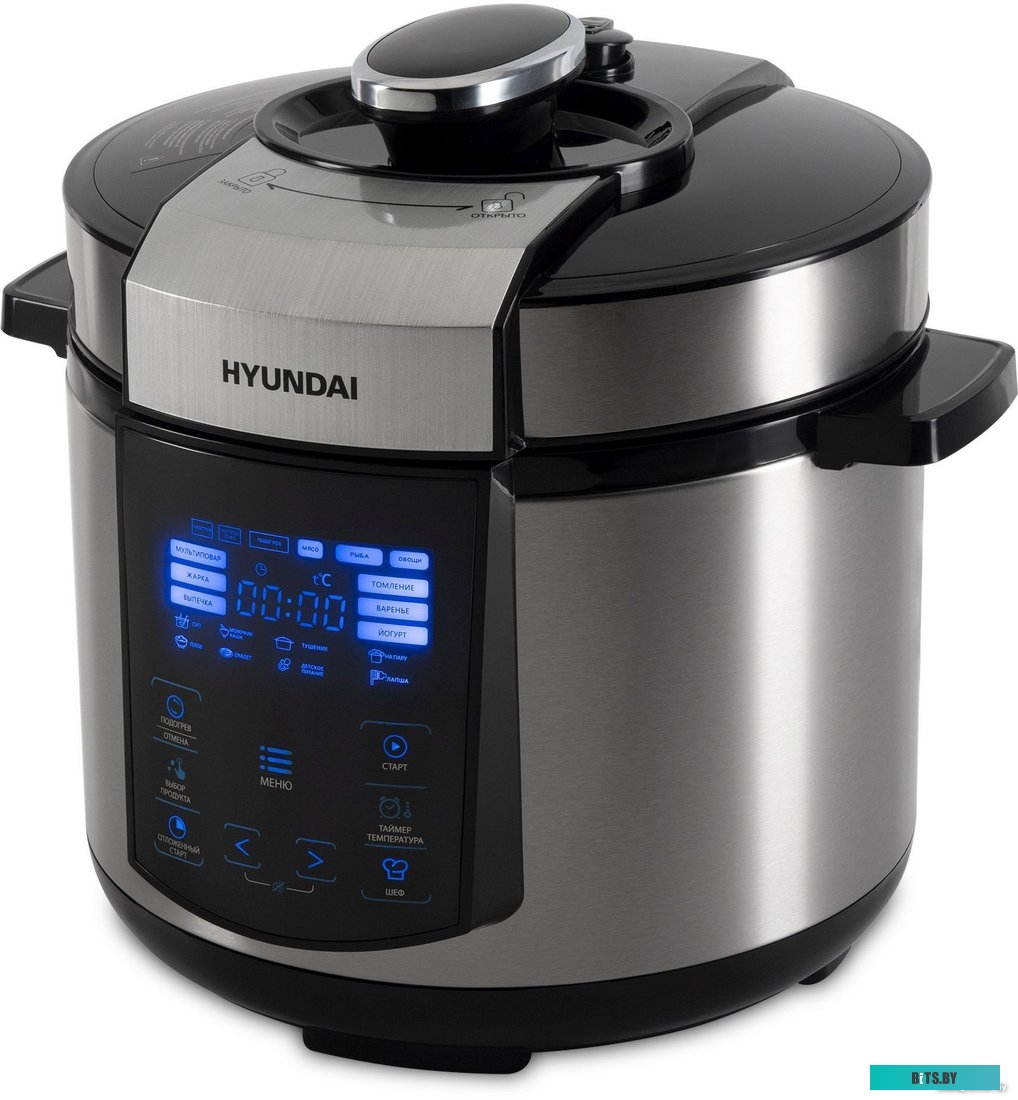 HYMC-1618 Мультиварка-скороварка Hyundai HYMC-1618,  1000Вт,   серебристый/черный