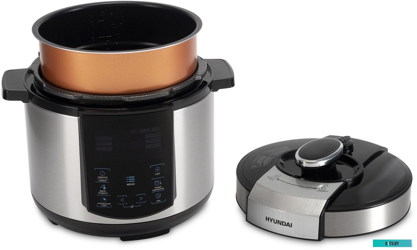 HYMC-1618 Мультиварка-скороварка Hyundai HYMC-1618,  1000Вт,   серебристый/черный