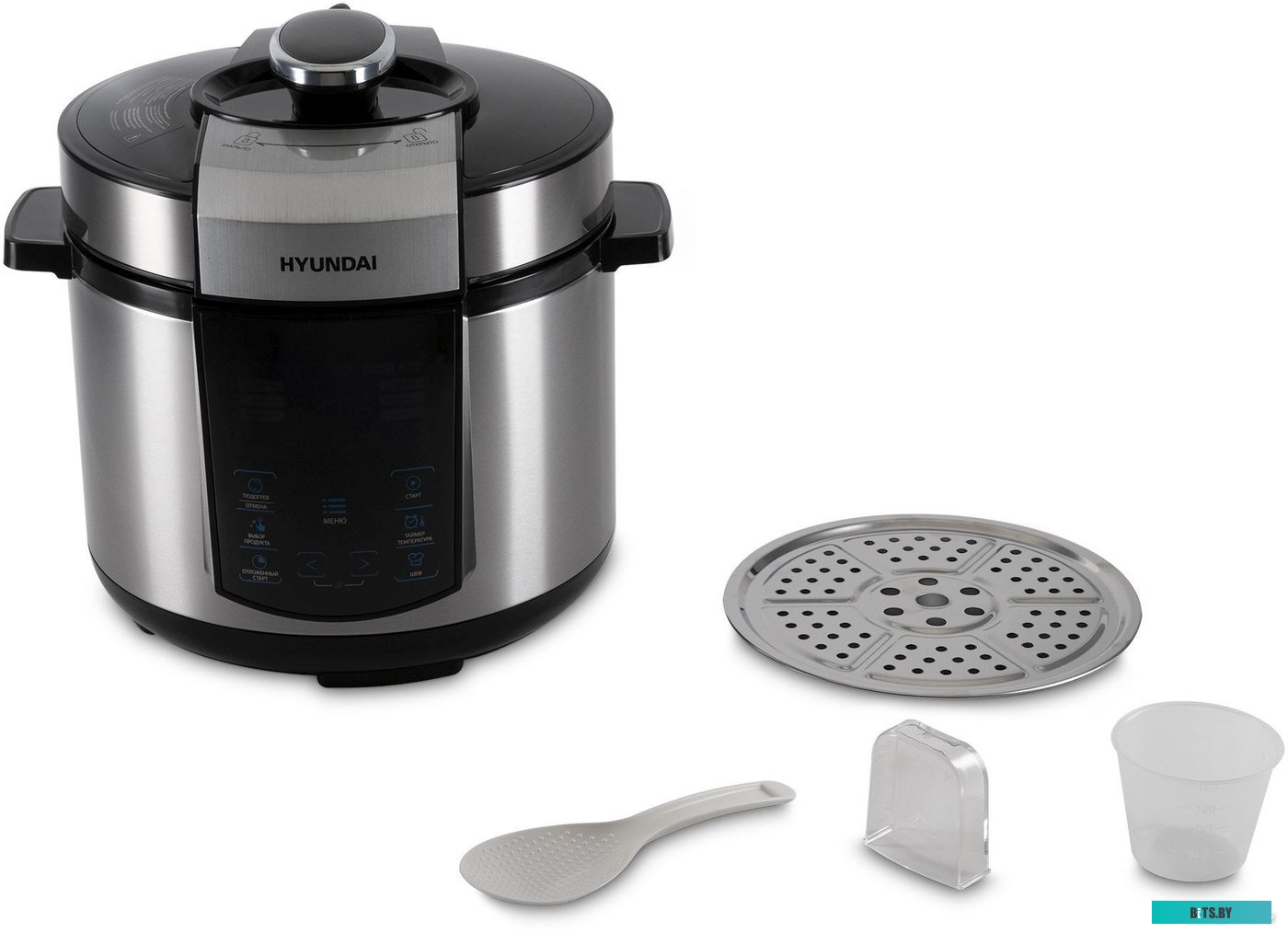 HYMC-1618 Мультиварка-скороварка Hyundai HYMC-1618,  1000Вт,   серебристый/черный