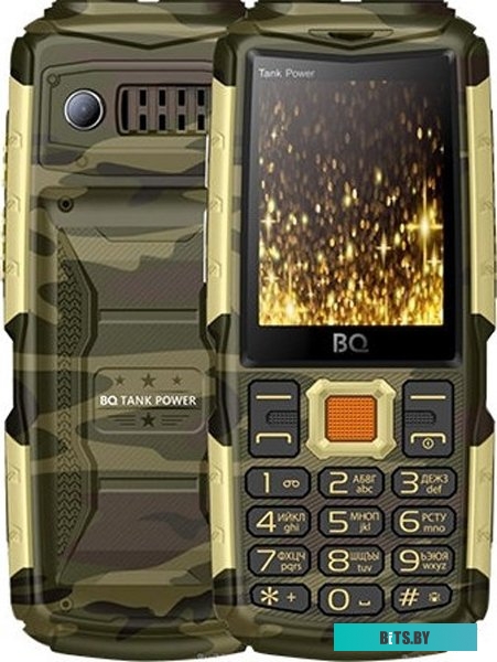 Мобильный телефон BQ-Mobile BQ-2430 Tank Power (камуфляж/золотистый)