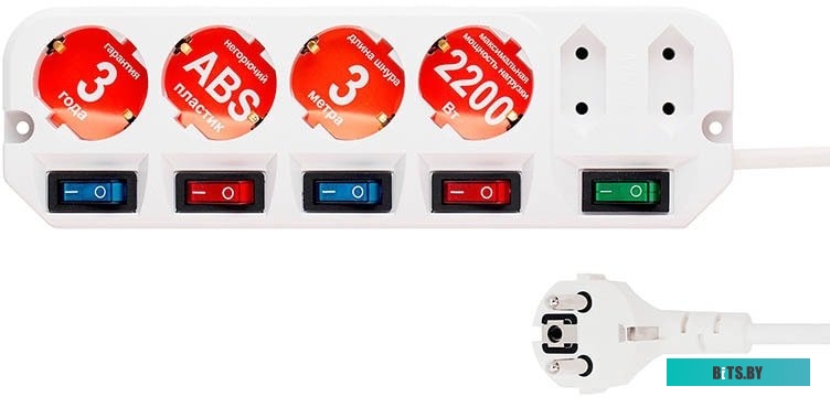 Сетевой фильтр (удлинитель) Most А10 3 м (белый)