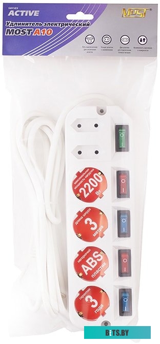 Сетевой фильтр (удлинитель) Most А10 3 м (белый)