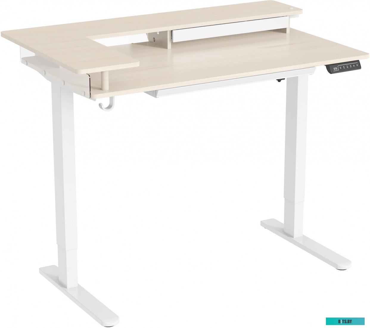 CS-EDL-DWT Стол для компьютера Cactus CS-EDL-DWT столешница ДСП светлый дуб каркас белый 120x71x60см