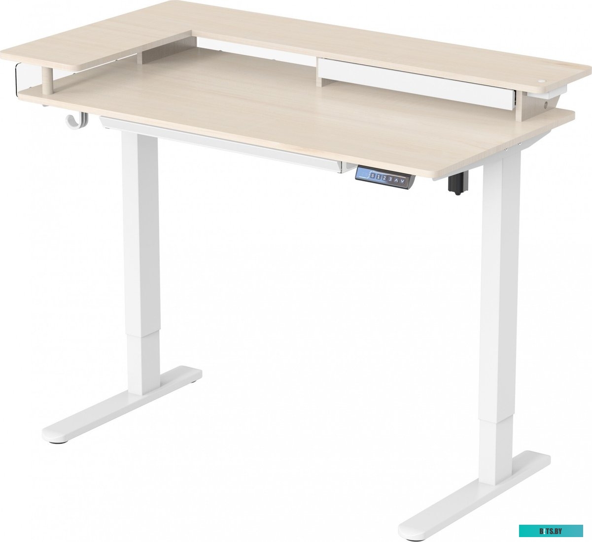 CS-EDL-DWT Стол для компьютера Cactus CS-EDL-DWT столешница ДСП светлый дуб каркас белый 120x71x60см
