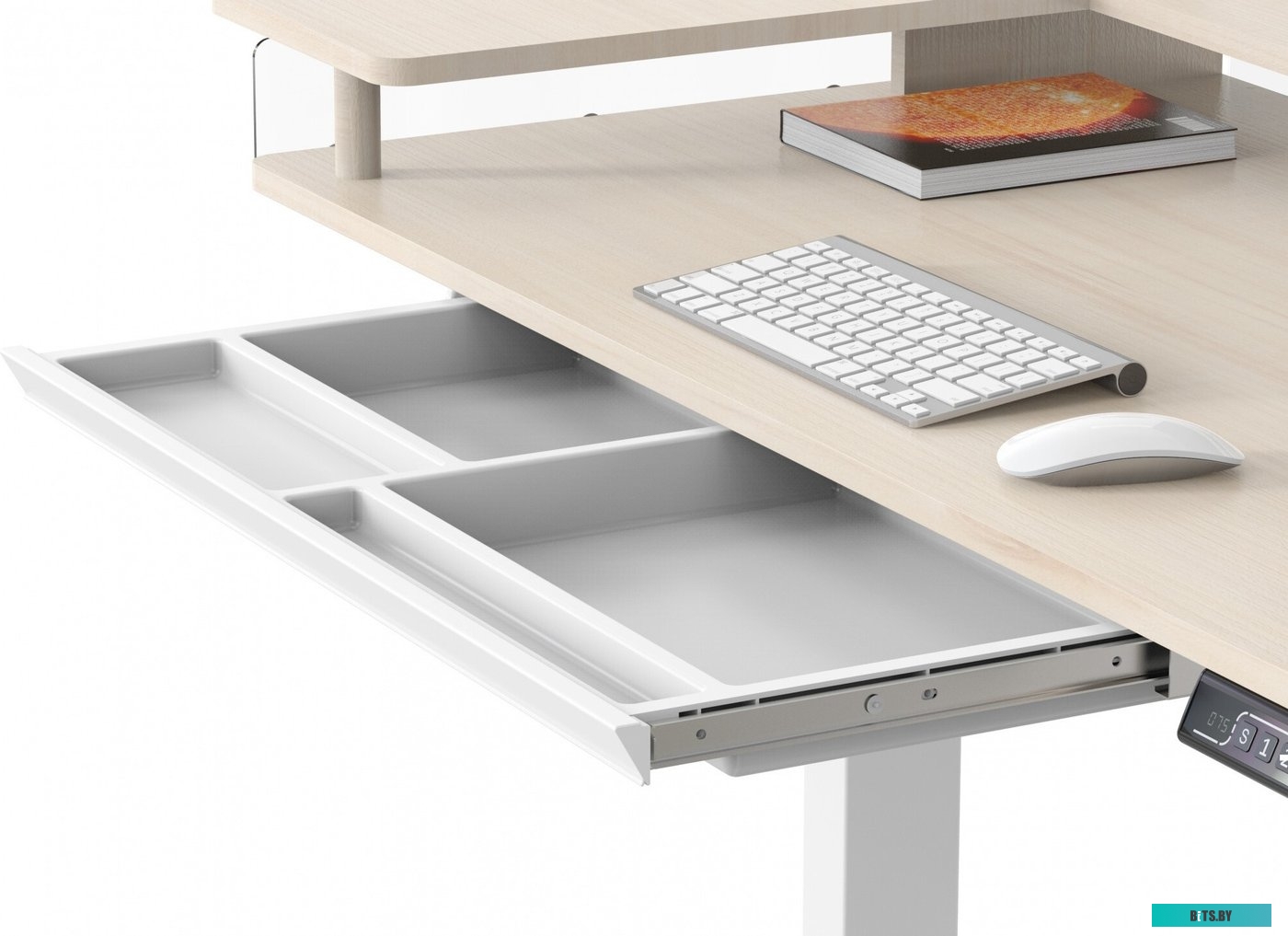CS-EDL-DWT Стол для компьютера Cactus CS-EDL-DWT столешница ДСП светлый дуб каркас белый 120x71x60см