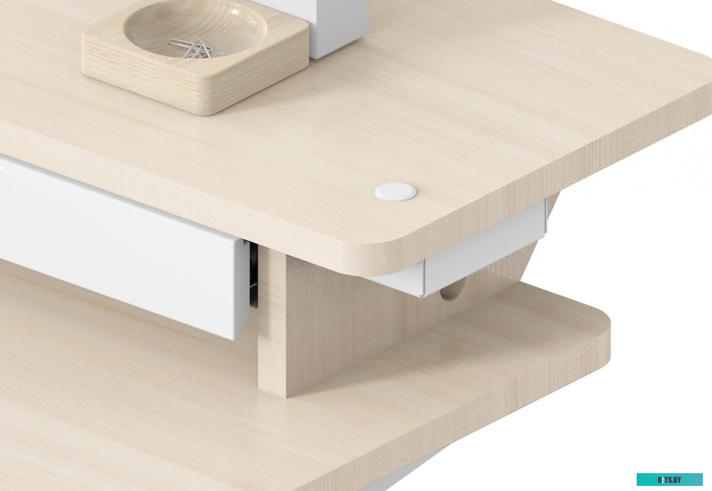 CS-EDL-DWT Стол для компьютера Cactus CS-EDL-DWT столешница ДСП светлый дуб каркас белый 120x71x60см