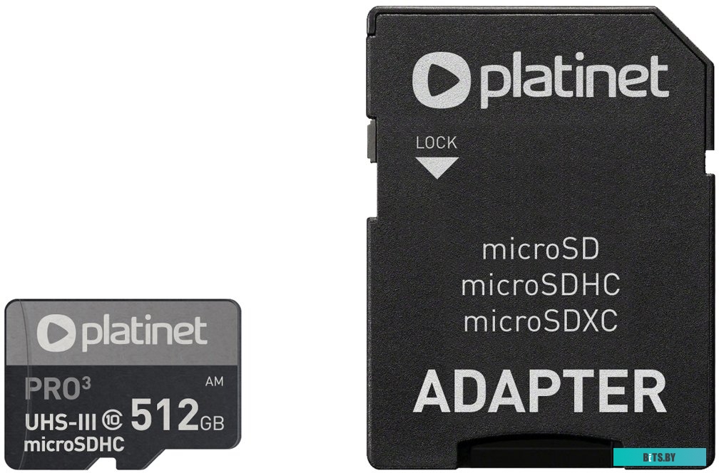 Карта памяти Platinet Pro 3 microSDXC PMMSDX512UIII 512GB + адаптер