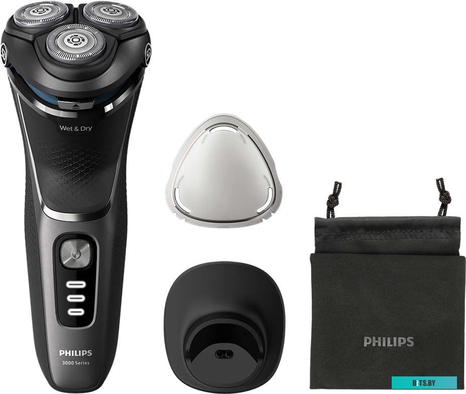 S3343/13 Бритва роторная Philips S3343/13 реж.эл.:3 питан.:аккум. черный