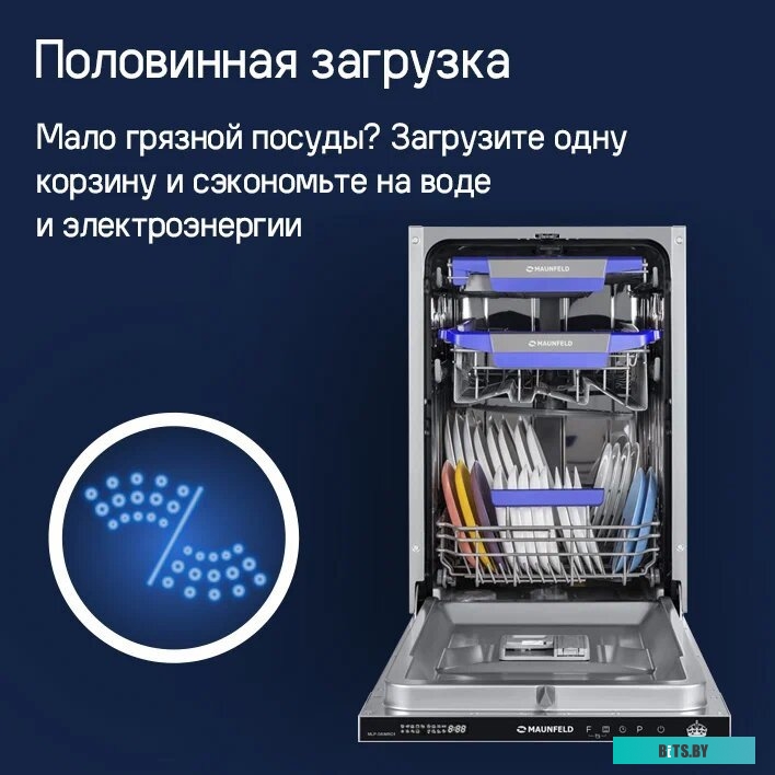 КА-00012695 Холодильник двухкамерный MAUNFELD MFF177NFW No Frost, Side by Side, инверторный белый