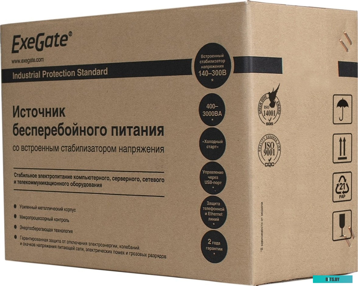 Источник бесперебойного питания (ИБП) ExeGate SpecialPro UNB-2200.LED.AVR.EURO.RJ.USB <EP285527RUS>