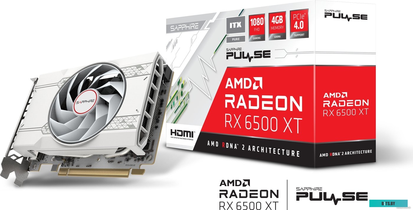 Видеокарта Sapphire Pulse Radeon RX 6500 XT ITX Pure 11314-04-20G