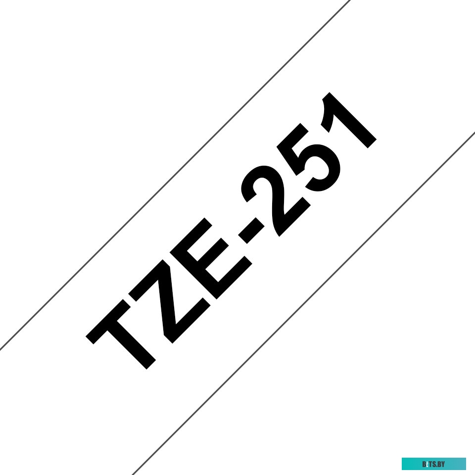Лента Brother TZE251 24мм черный на белом.