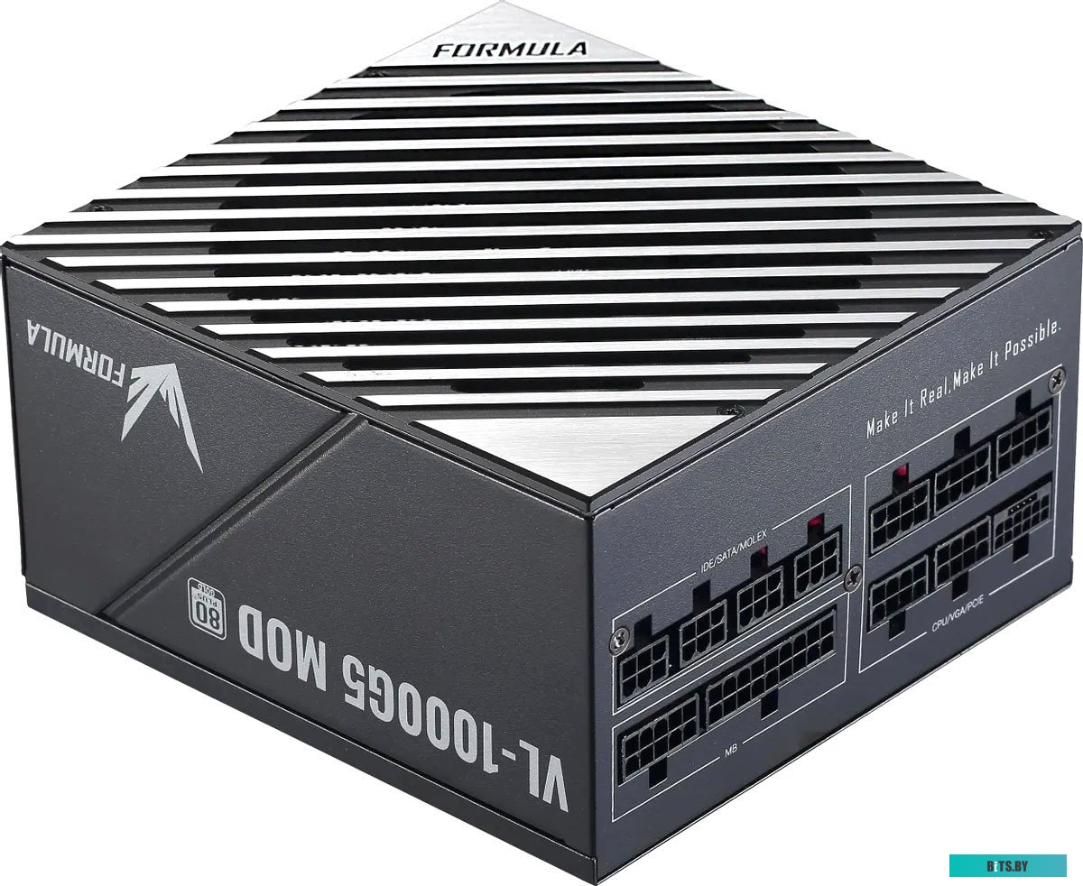VL-1000G5 Блок питания Formula ATX 1000W VL-1000G5 MOD Gen.5 80+ gold (20+4pin) APFC 140mm fan lt.blue LED 9xSATA Cab Manag RTL