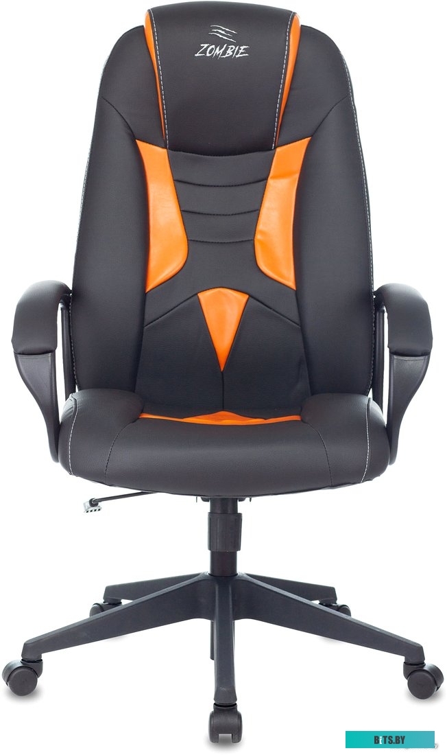 Кресло Бюрократ ZOMBIE 8 ORANGE (черный/оранжевый эко.кожа крестовина пластик)