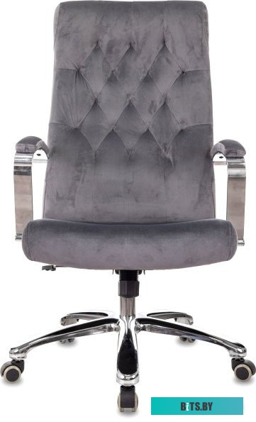 T-9928SL/FABR/GREY Кресло руководителя Бюрократ T-9928SL Fabric серый Italia 26 крестов. металл хром