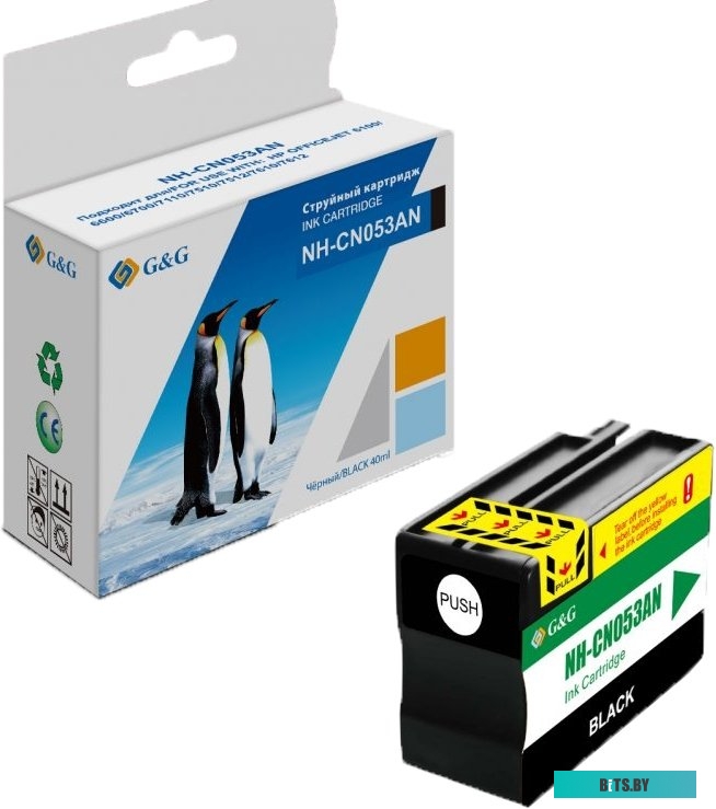 NH-CN053AN Картридж струйный G&G NH-CN053AN черный (40мл) для HP Officejet 6100/6600/6700/7110/7510